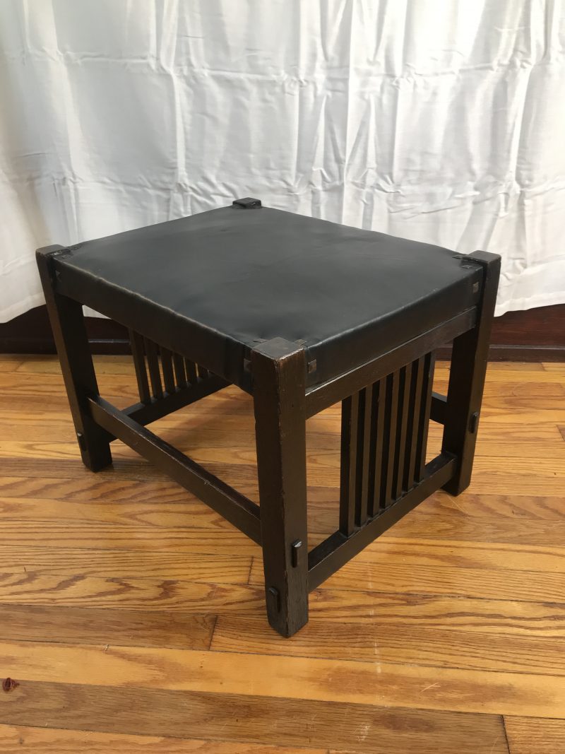 Antique Rare  GUSTAV STICKLEY FOOTSTOOL    W7573 - Image 4