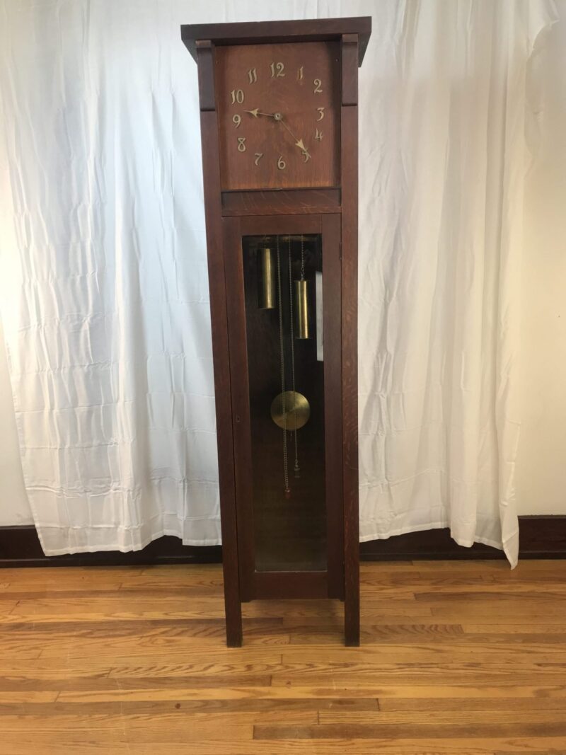 Antique "Colonial"  ARTS and CRAFTS   GRANFATHER CLOCK   W5738 - Image 2