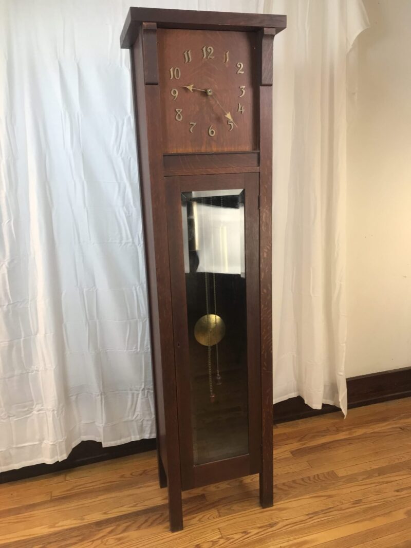Antique "Colonial"  ARTS and CRAFTS   GRANFATHER CLOCK   W5738