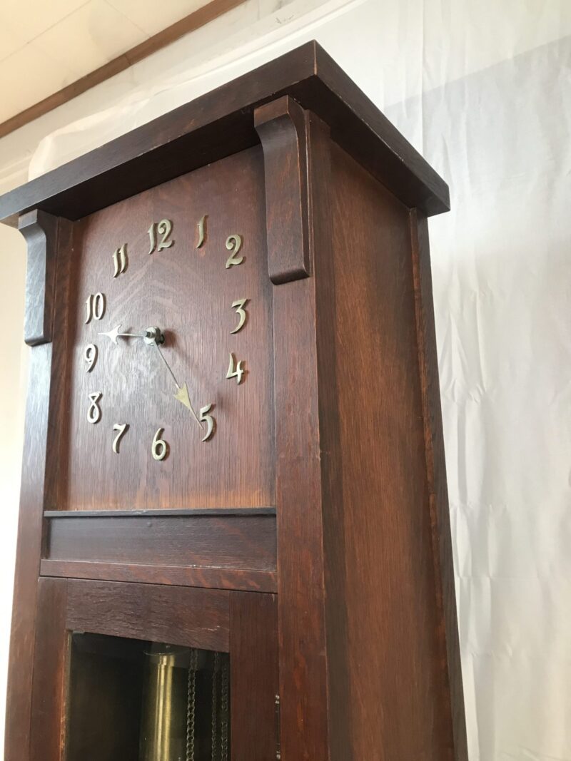 Antique "Colonial"  ARTS and CRAFTS   GRANFATHER CLOCK   W5738 - Image 9