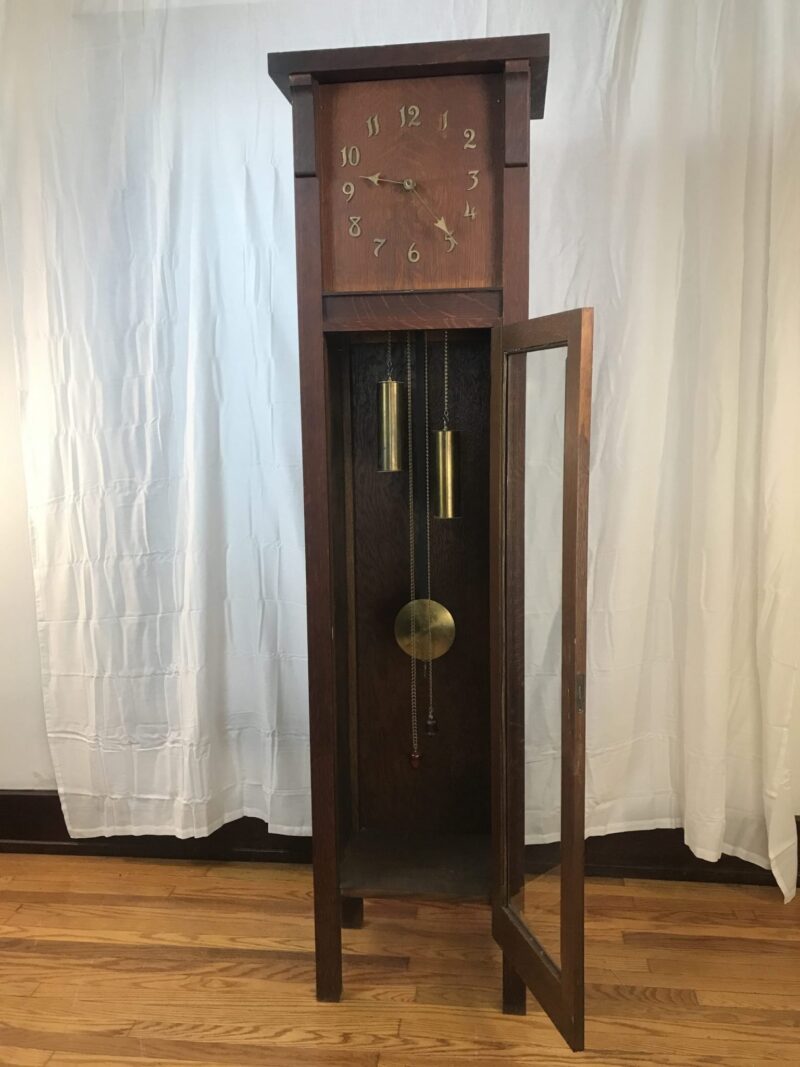 Antique "Colonial"  ARTS and CRAFTS   GRANFATHER CLOCK   W5738 - Image 13