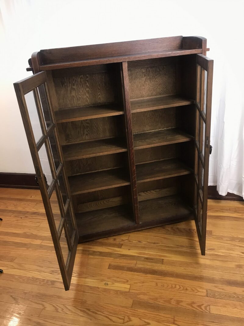 Superb Antique GUSTAV STICKLEY   Two Door Bookcase with keys thru tenon construction   W7465 - Image 18