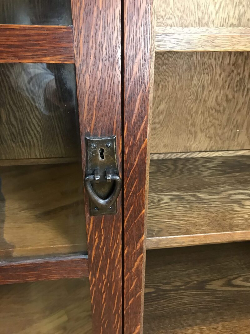Superb Antique GUSTAV STICKLEY   Two Door Bookcase with keys thru tenon construction   W7465 - Image 21