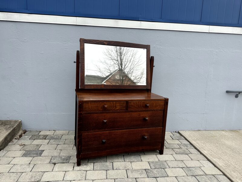 SUPERB Quality Gustav Stickley Dresser with Mirror circa 1901 - Image 10