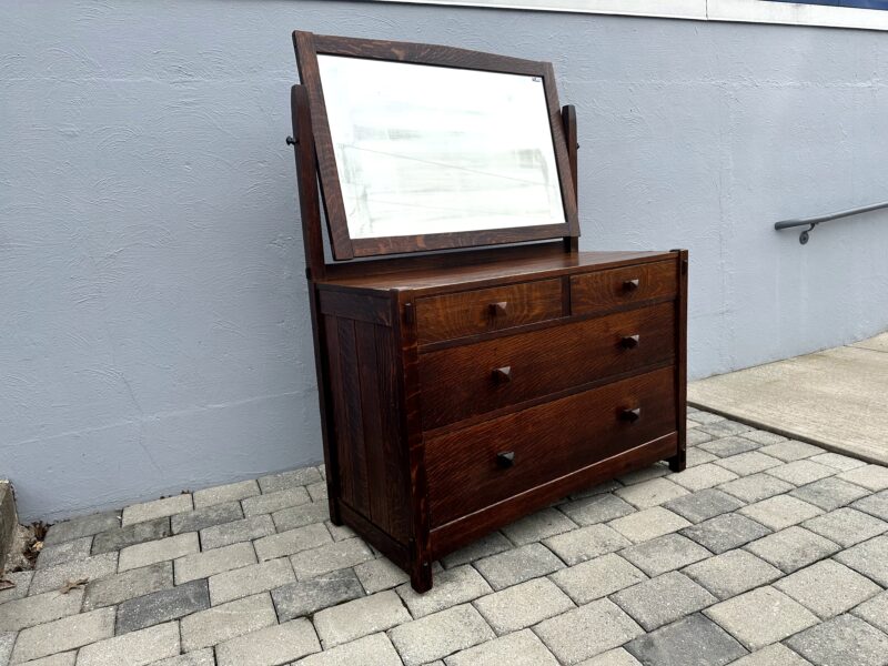 SUPERB Quality Gustav Stickley Dresser with Mirror circa 1901 - Image 14