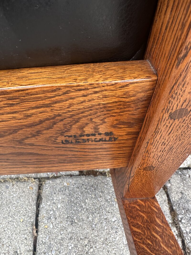 ANTIQUE L&JG STICKLEY MORRIS ROCKING CHAIR - Image 11