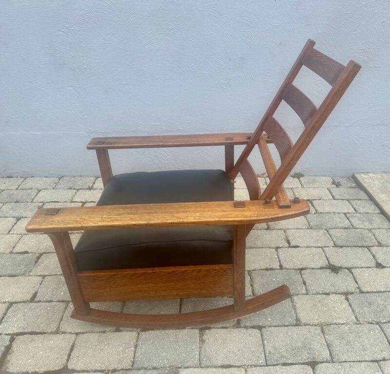 ANTIQUE L&JG STICKLEY MORRIS ROCKING CHAIR - Image 17