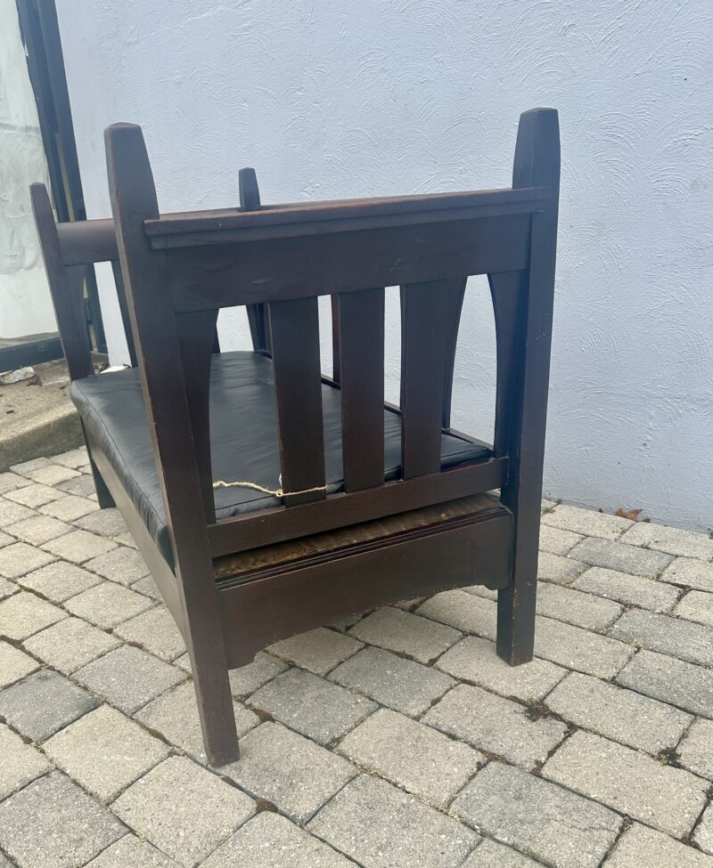 ANTIQUE GUSTAV STICKLEY EARLY RARE DIVANE SETTLE - Image 9