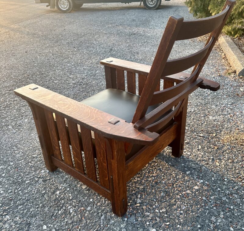 ANTIQUE L&JG STICKLEY MORRIS CHAIR - W - Image 12