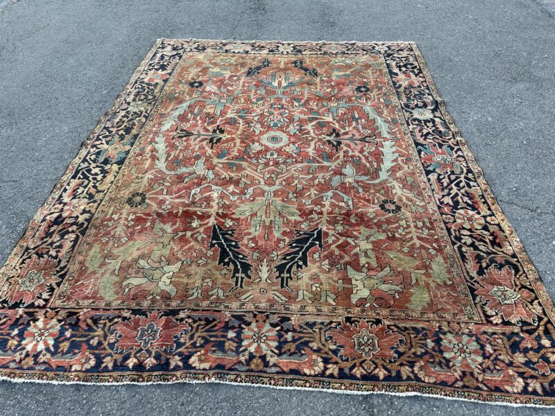 ANTIQUE PERSIAN HERIZ ORIENTAL RUG