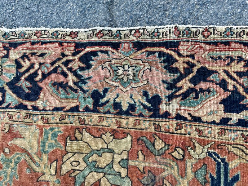 ANTIQUE PERSIAN HERIZ ORIENTAL RUG - Image 5
