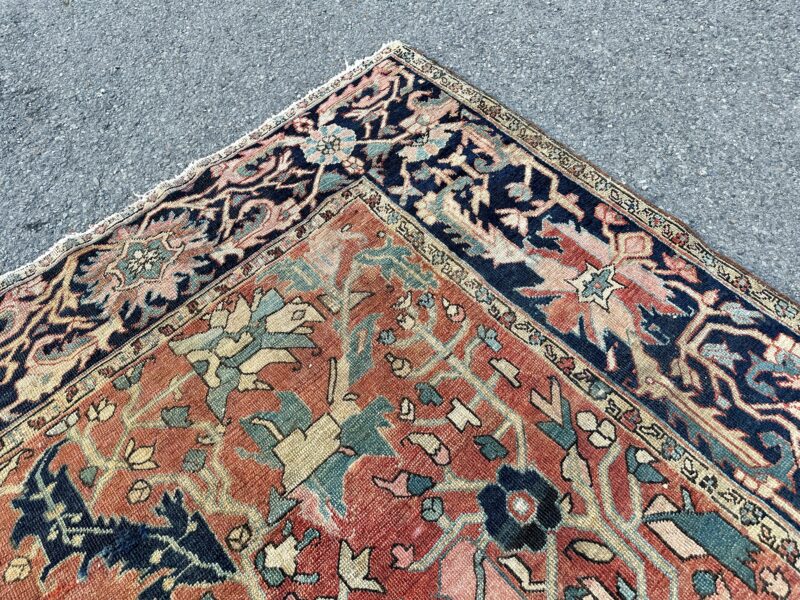 ANTIQUE PERSIAN HERIZ ORIENTAL RUG - Image 8