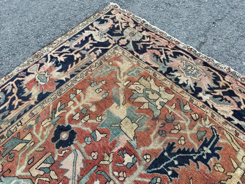 ANTIQUE PERSIAN HERIZ ORIENTAL RUG - Image 9