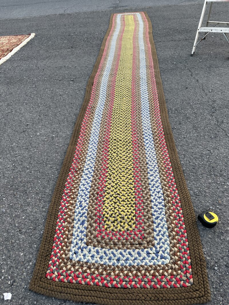 intage American Folk Art Hand-Knotted Braided Rug - RR5304 - Image 3