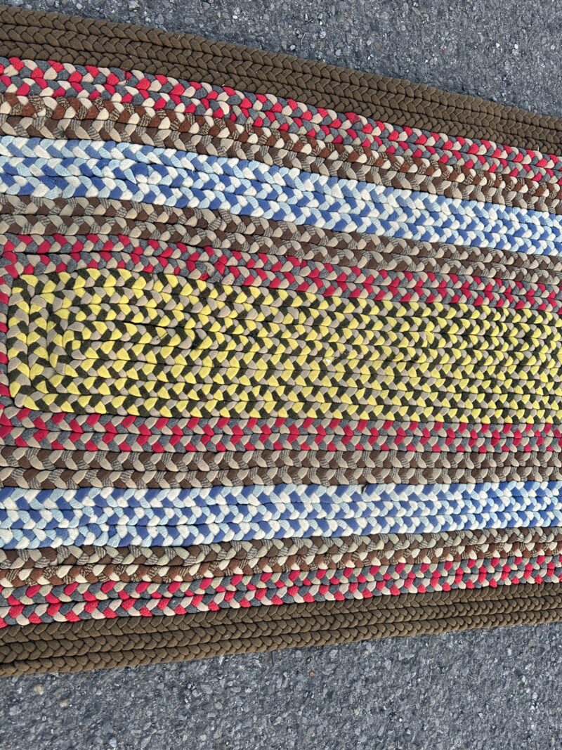 intage American Folk Art Hand-Knotted Braided Rug - RR5304 - Image 6