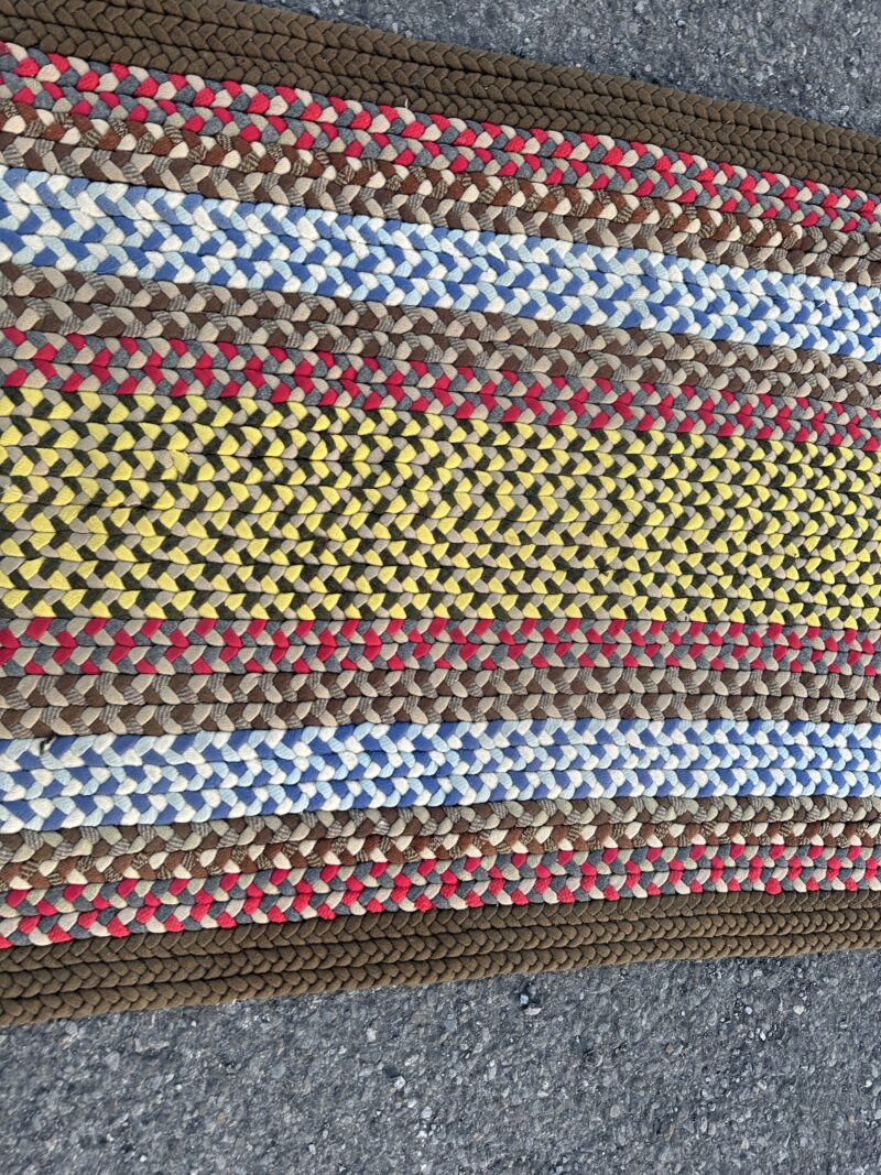 intage American Folk Art Hand-Knotted Braided Rug - RR5304 - Image 5