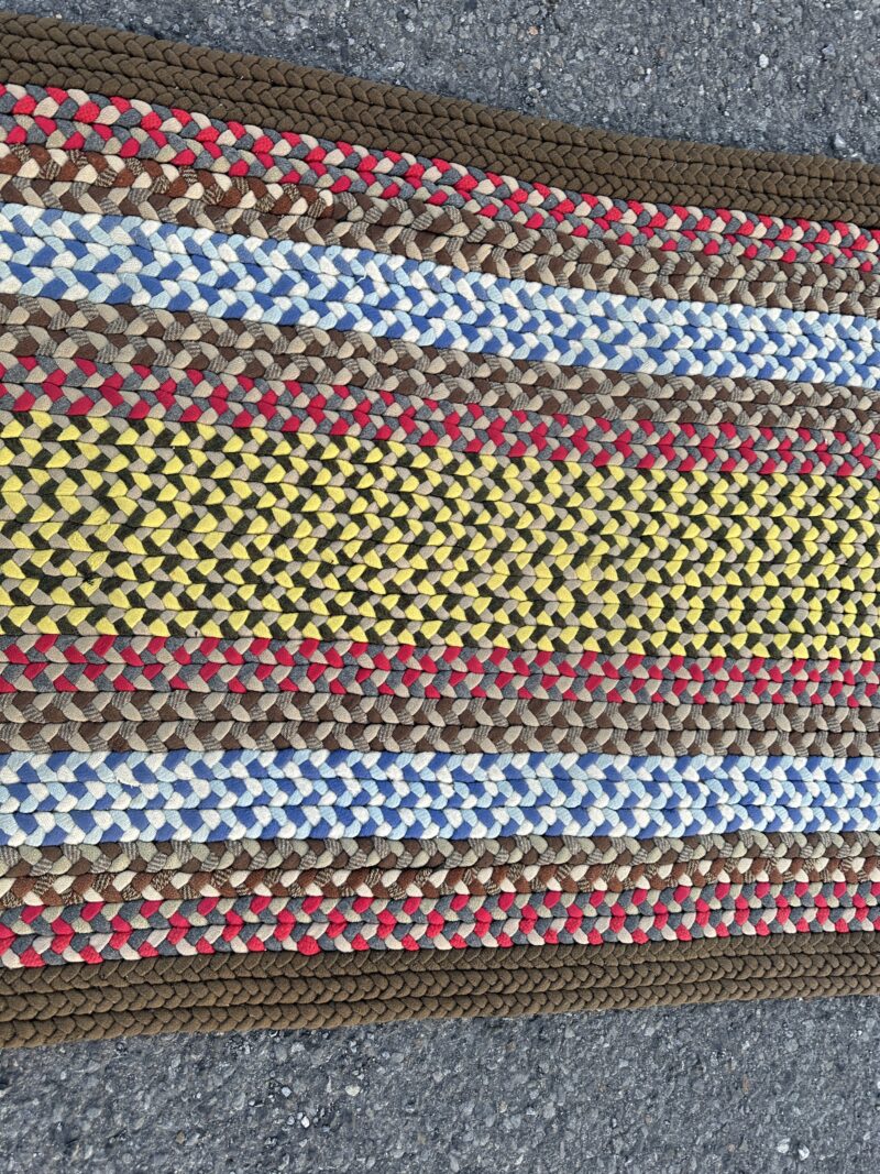 intage American Folk Art Hand-Knotted Braided Rug - RR5304 - Image 10