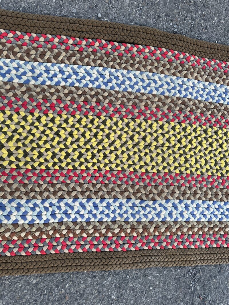 intage American Folk Art Hand-Knotted Braided Rug - RR5304 - Image 9