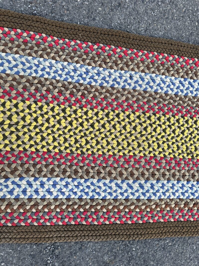 intage American Folk Art Hand-Knotted Braided Rug - RR5304 - Image 8