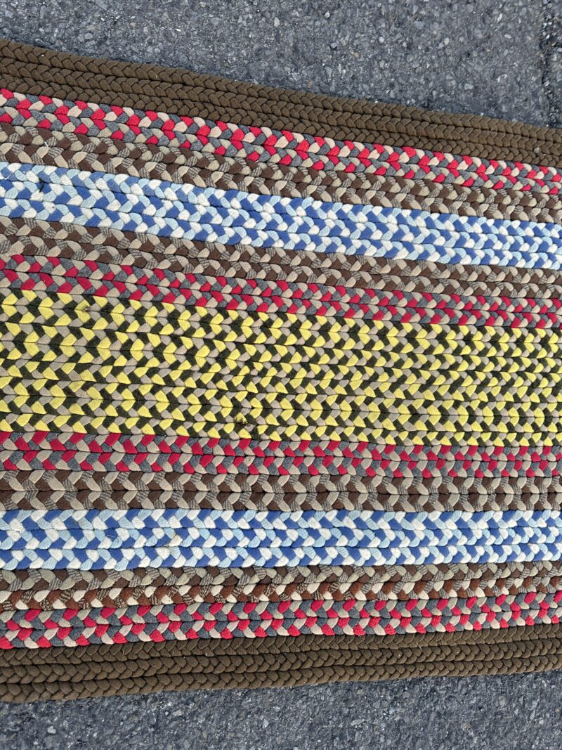 intage American Folk Art Hand-Knotted Braided Rug - RR5304 - Image 13