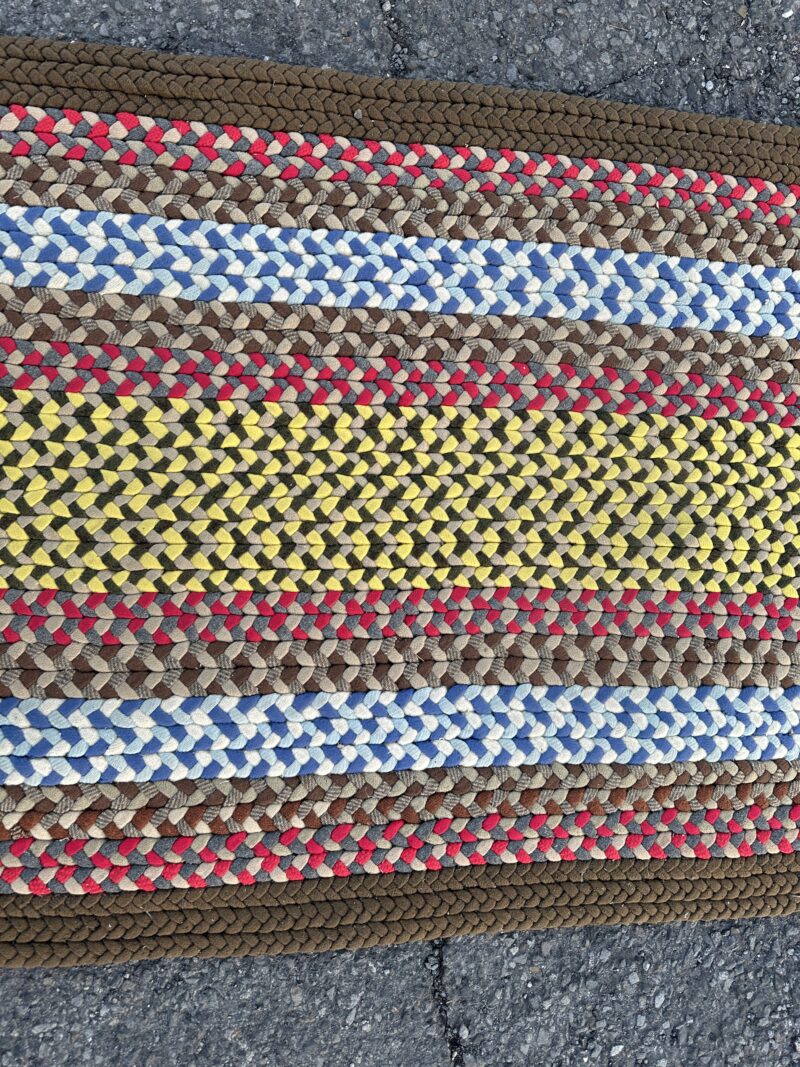 intage American Folk Art Hand-Knotted Braided Rug - RR5304 - Image 12