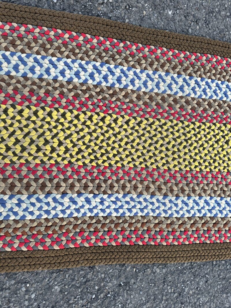 intage American Folk Art Hand-Knotted Braided Rug - RR5304 - Image 11