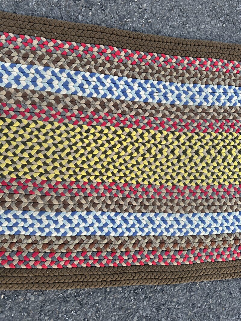 intage American Folk Art Hand-Knotted Braided Rug - RR5304 - Image 15