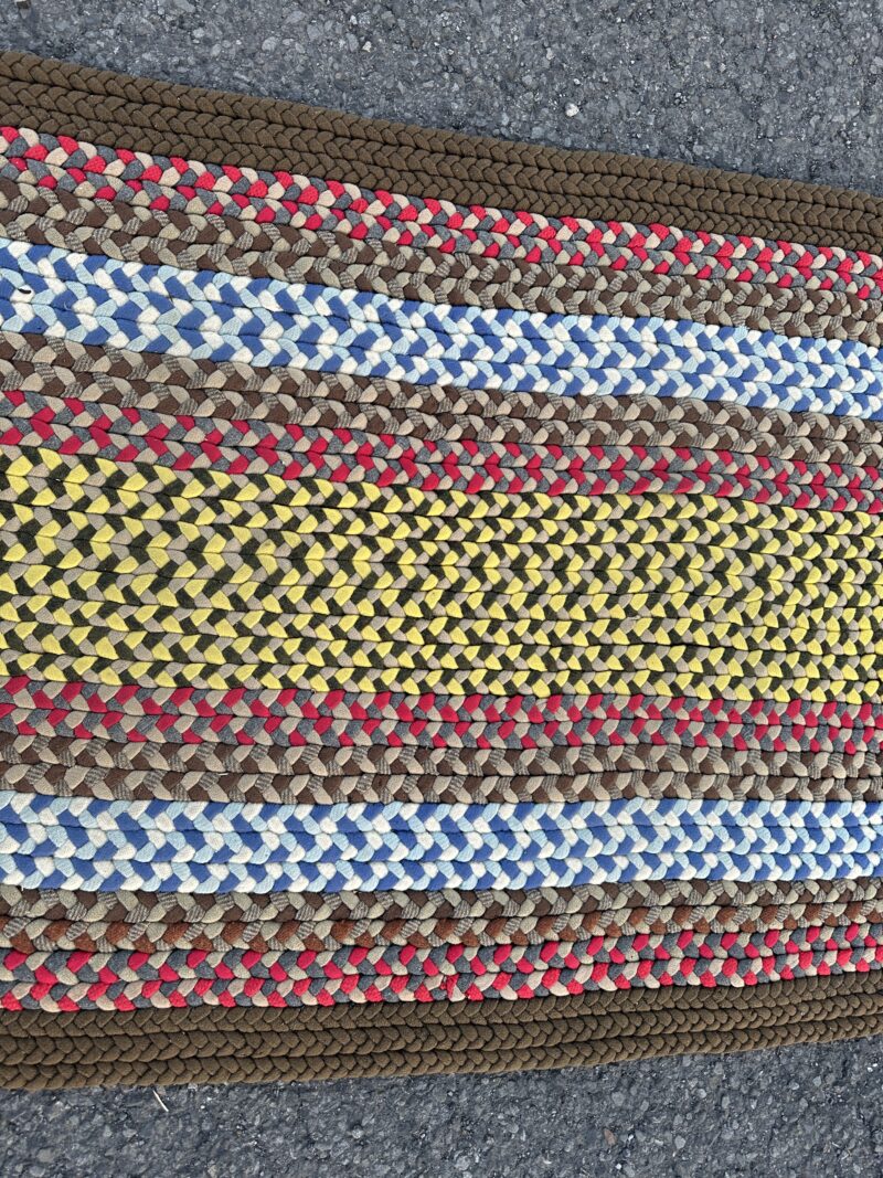 intage American Folk Art Hand-Knotted Braided Rug - RR5304 - Image 16