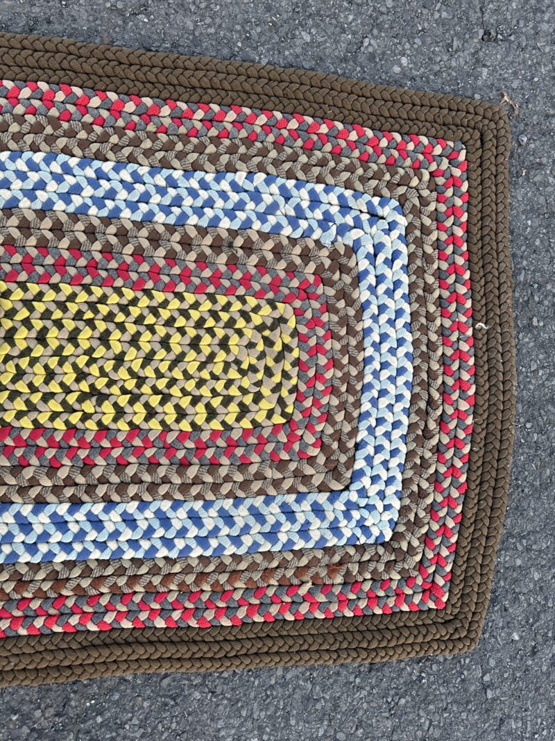 intage American Folk Art Hand-Knotted Braided Rug - RR5304 - Image 19