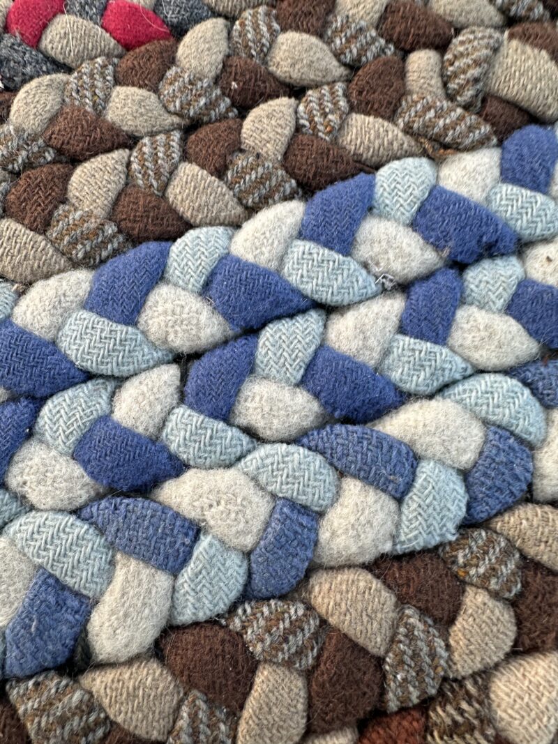 intage American Folk Art Hand-Knotted Braided Rug - RR5304 - Image 21