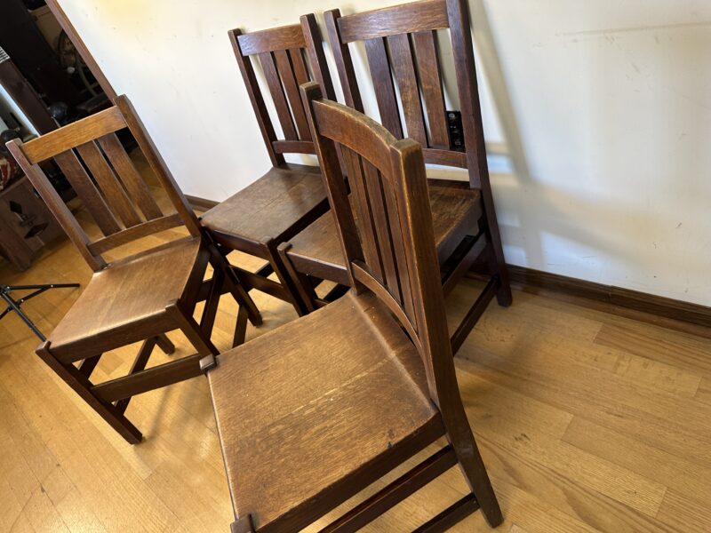 Set of 4 Antique L&JG STICKLEY dining room chairs - w8102 - Image 7
