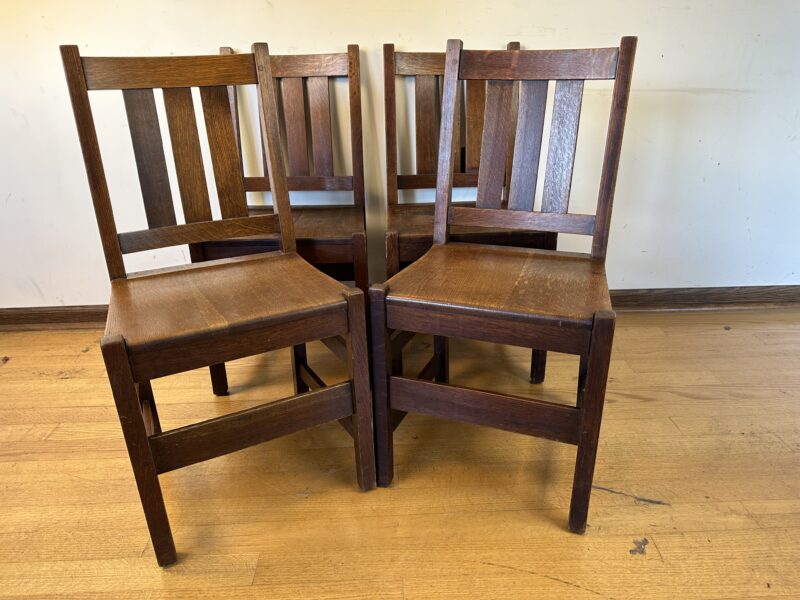 Set of 4 Antique L&JG STICKLEY dining room chairs - w8102 - Image 11