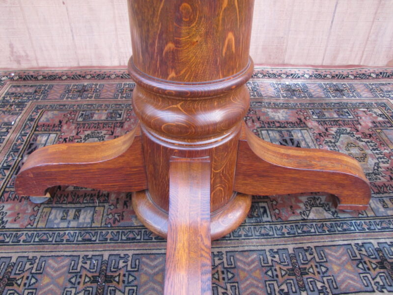 Antique oak dining set with 6 oak chairs - w5207 - Image 3