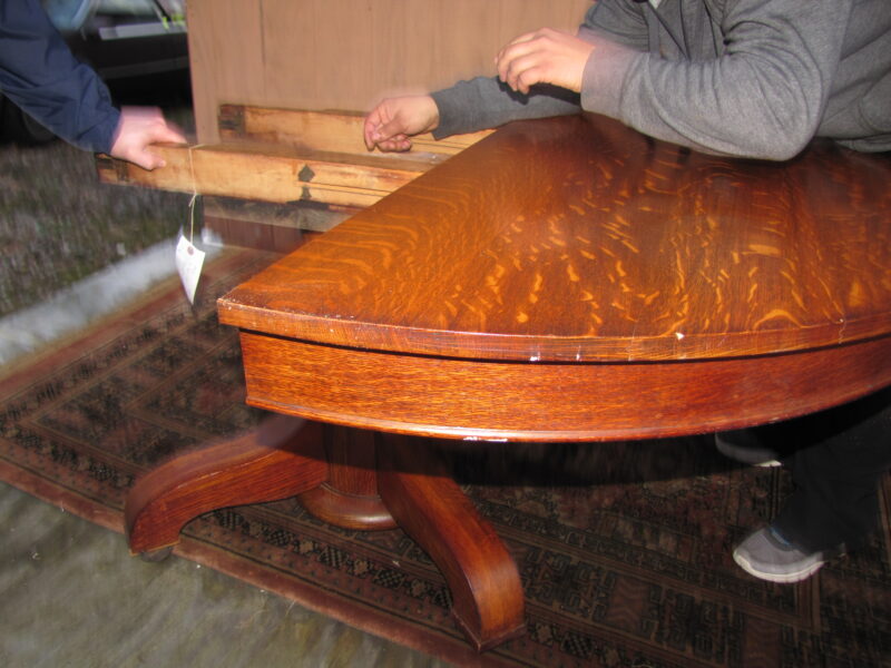 Antique oak dining set with 6 oak chairs - w5207 - Image 7