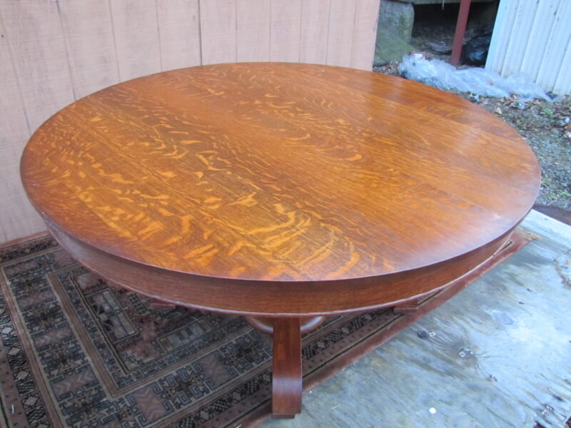 Antique oak dining set with 6 oak chairs - w5207 - Image 10
