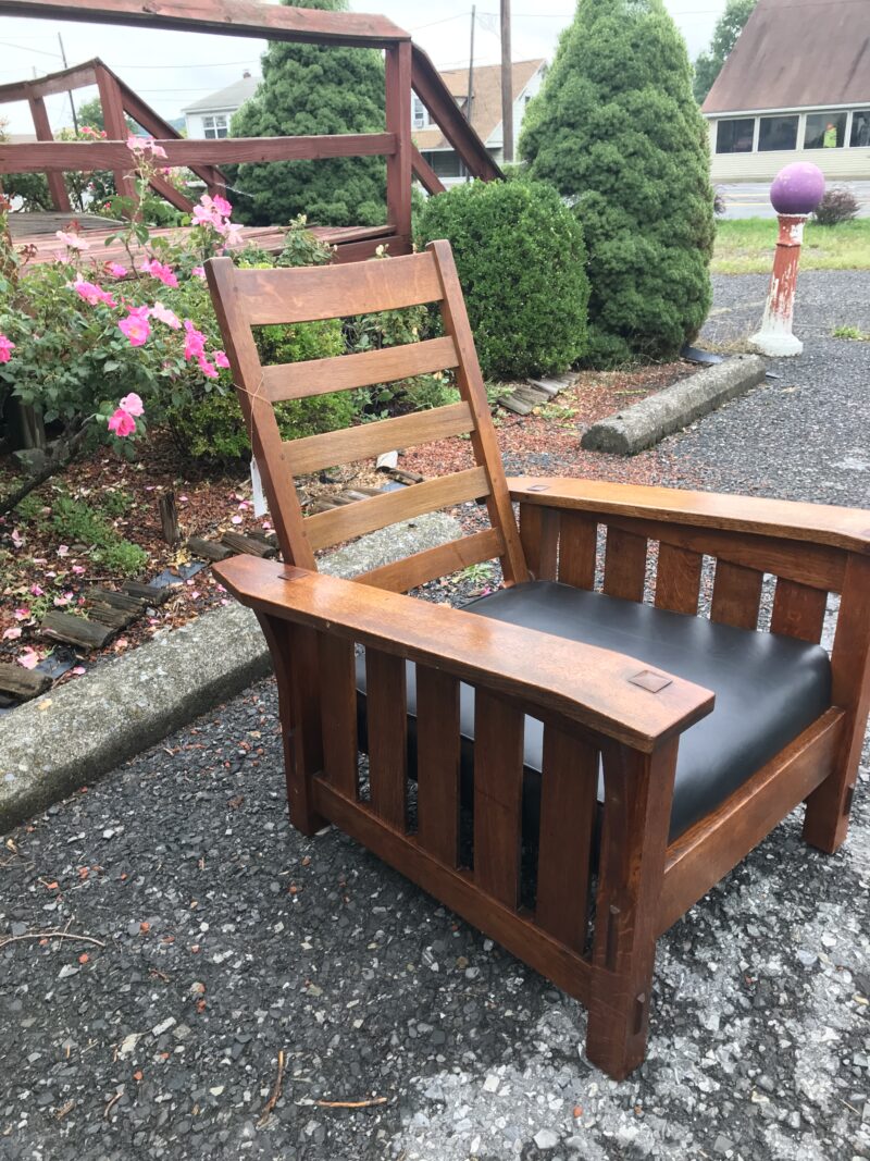 Good antique Gustav Stickley Morris Chair - Sold! - Image 6