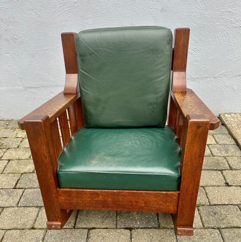 Antique Arts & Crafts Arm Rocking Cube Chair by Wanamaker - Stickley Era - Image 11