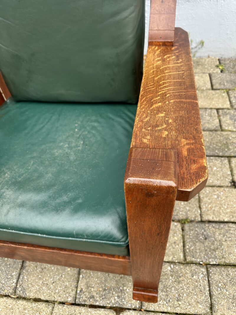 Antique Arts & Crafts Arm Rocking Cube Chair by Wanamaker - Stickley Era - Image 10