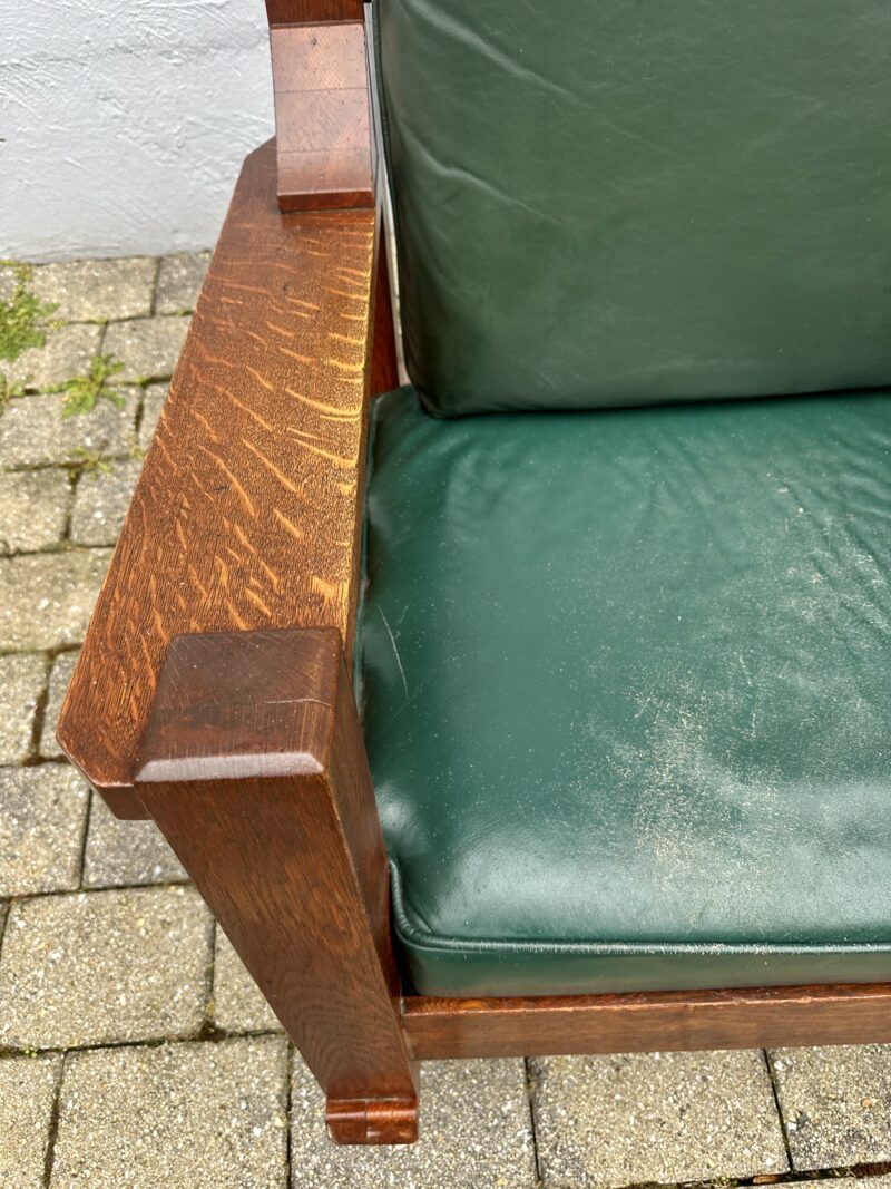 Antique Arts & Crafts Arm Rocking Cube Chair by Wanamaker - Stickley Era - Image 9