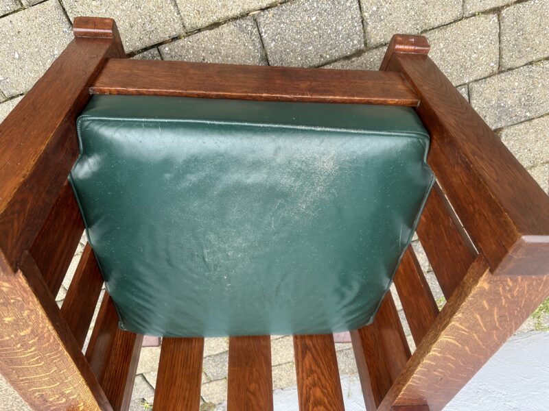 Antique Arts & Crafts Arm Rocking Cube Chair by Wanamaker - Stickley Era - Image 14