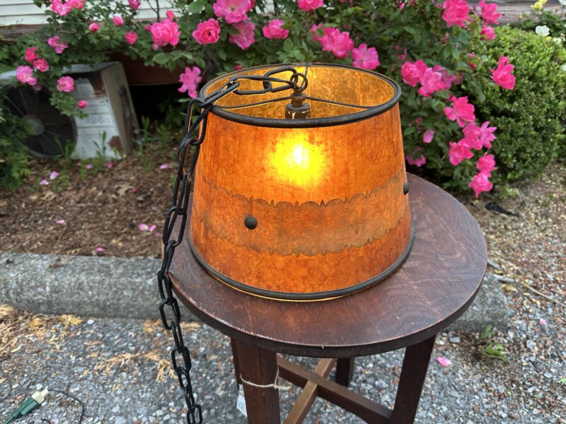 Antique Arts & Crafts Mica shade lamp - w2529 - Image 5