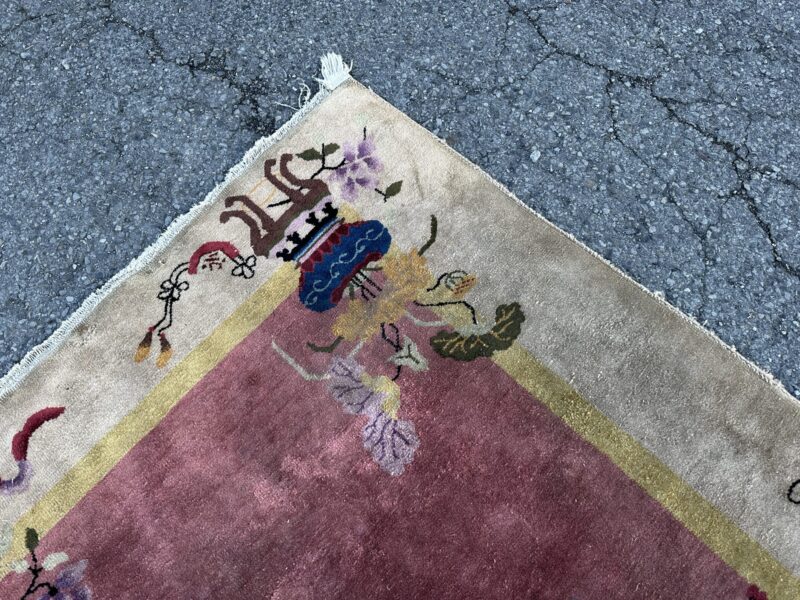 Antique Art Deco Chinese Oriental Rug   APPROX. 4'X7' Good Condition - Image 20
