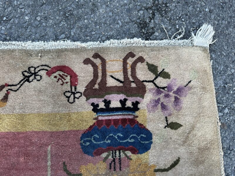 Antique Art Deco Chinese Oriental Rug   APPROX. 4'X7' Good Condition - Image 16