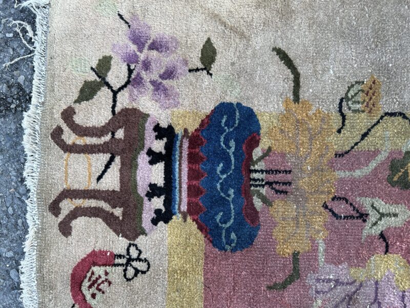 Antique Art Deco Chinese Oriental Rug   APPROX. 4'X7' Good Condition - Image 15