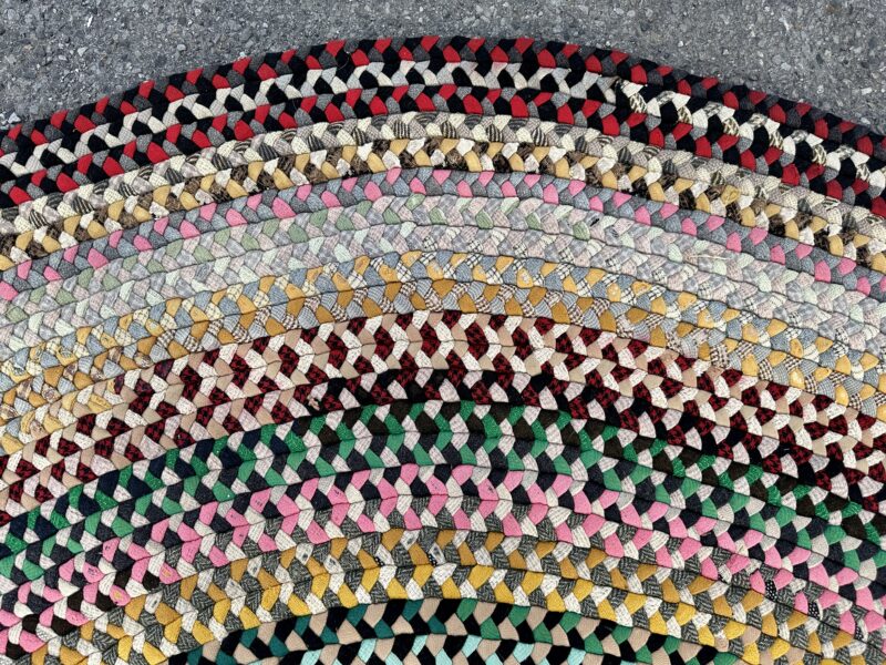 Superb 1940's Folk Art American braided rug - RR5142 - Image 4