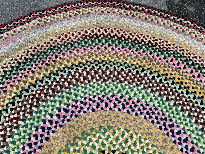 Superb 1940's Folk Art American braided rug - RR5142 - Image 5