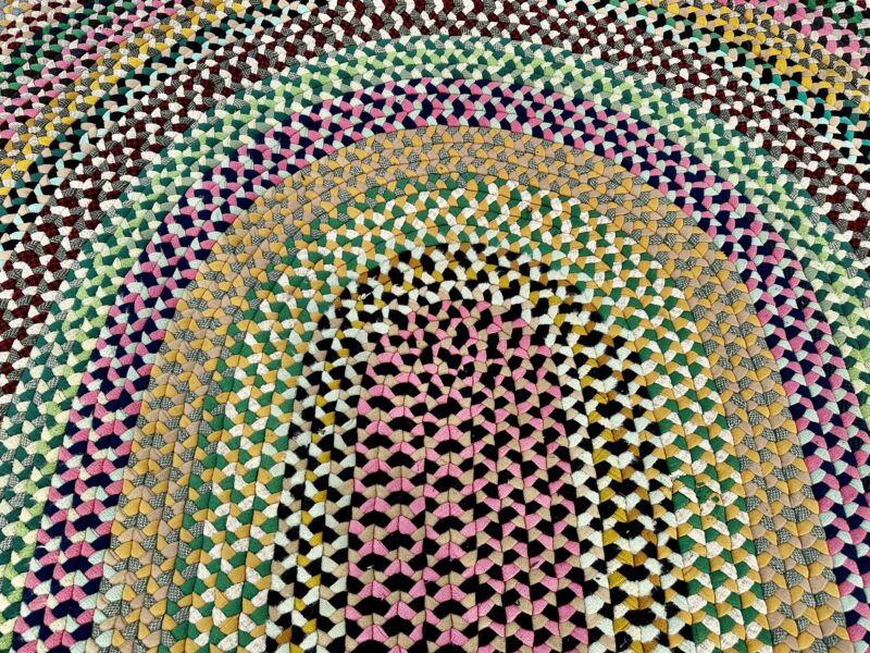Superb 1940's Folk Art American braided rug - RR5142 - Image 6