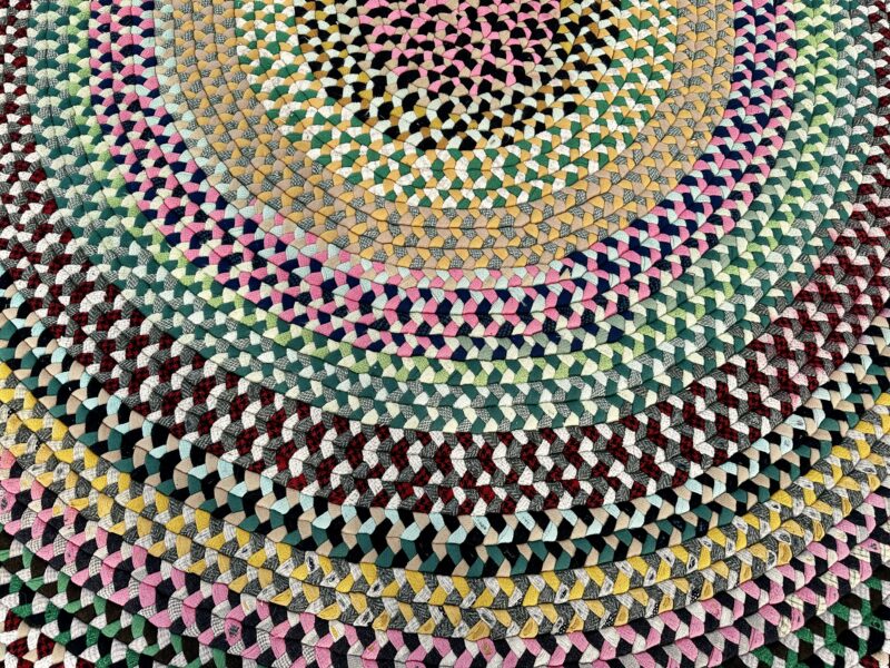Superb 1940's Folk Art American braided rug - RR5142 - Image 7