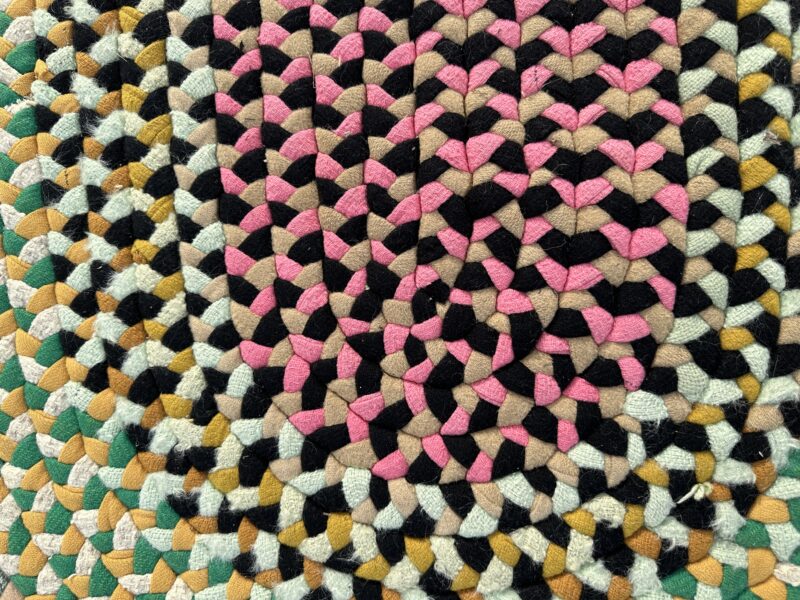 Superb 1940's Folk Art American braided rug - RR5142 - Image 12