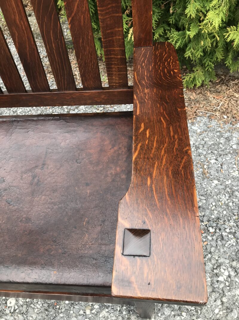 ANTIQUE GUSTAV STICKLEY bench - SOLD - Image 2